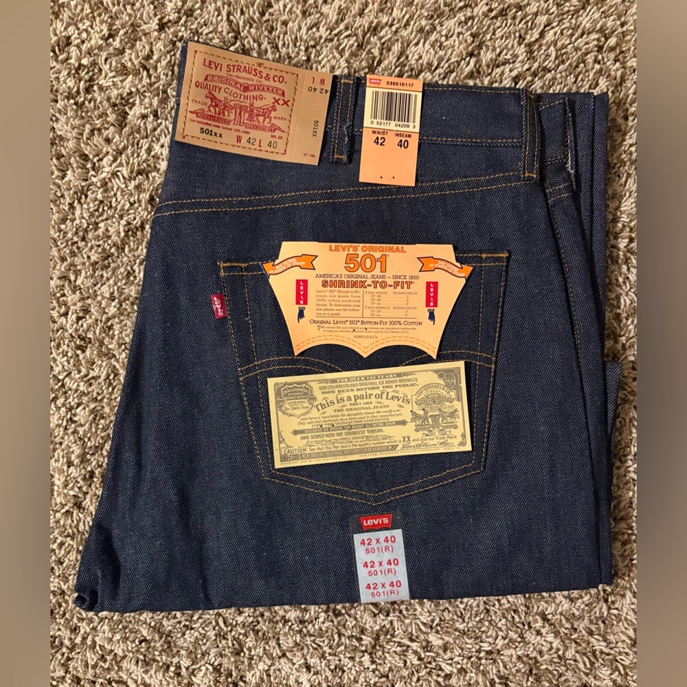Vintage Levi's 501 Shrink-to-Fit Men's Jeans New with Tags W42 L40
